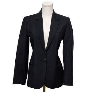 Viktor & Rolf Blazer Womens 40 Black Wool Mohair Italy Single Button Suit Jacket